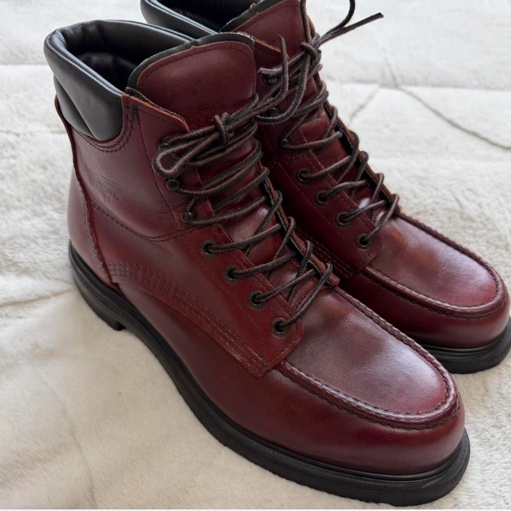 NEW! $255 Red Wing Shoe 202 SuperSole 6” Men's Burgundy Moc Toe Work Boots 10 - Picture 2 of 8